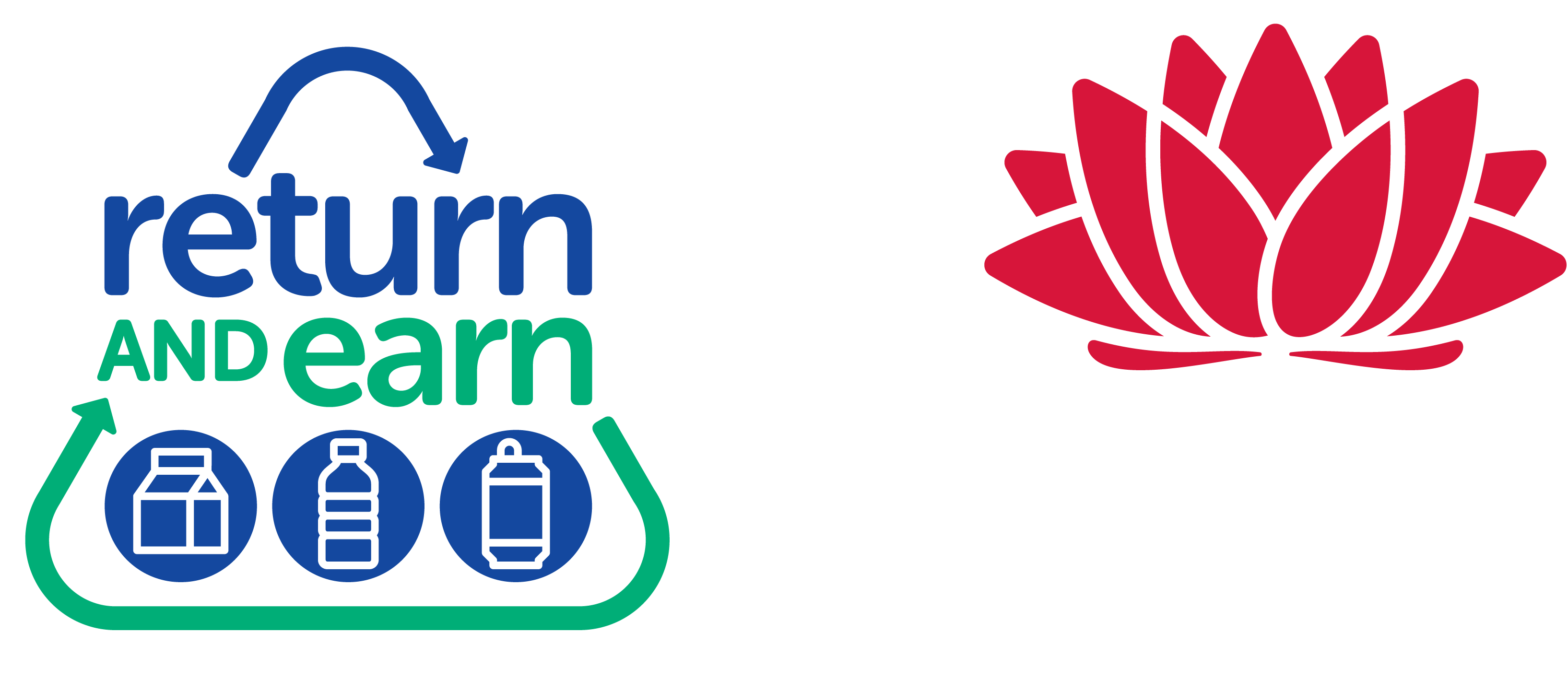 Home - Return and earn Logo and NSW Government logo