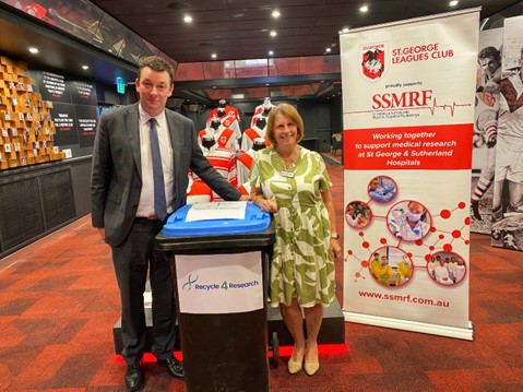 Craig Epton, St George Leagues Club CEO and Pam Brown, SSMRF CEO